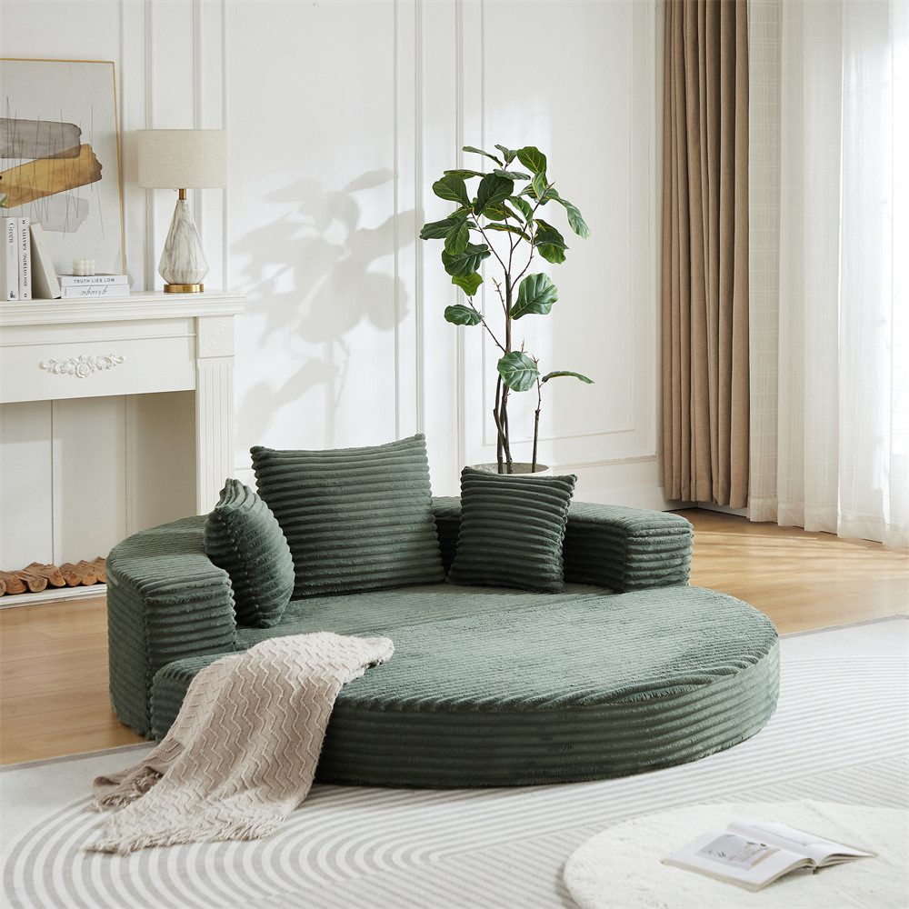 REDOM Schlafsofa rundes Tagesbett, ideal für kompakte Wohnräume, das sowohl als halbrundes Sofa als auch als rundes Tagesbett genutzt werden kann. 1 Teile