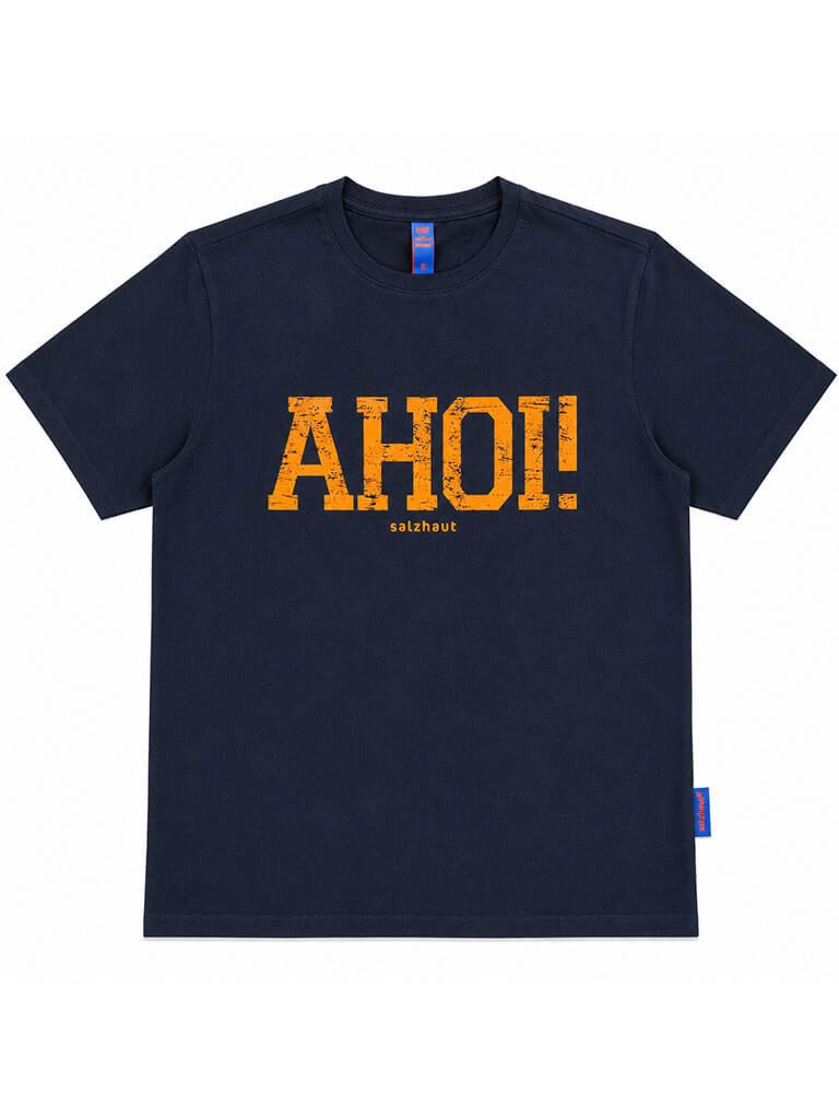 salzhaut T-Shirt Herren Kurzarm-Shirt Diek mit Ahoi-Print aus Baumwolle