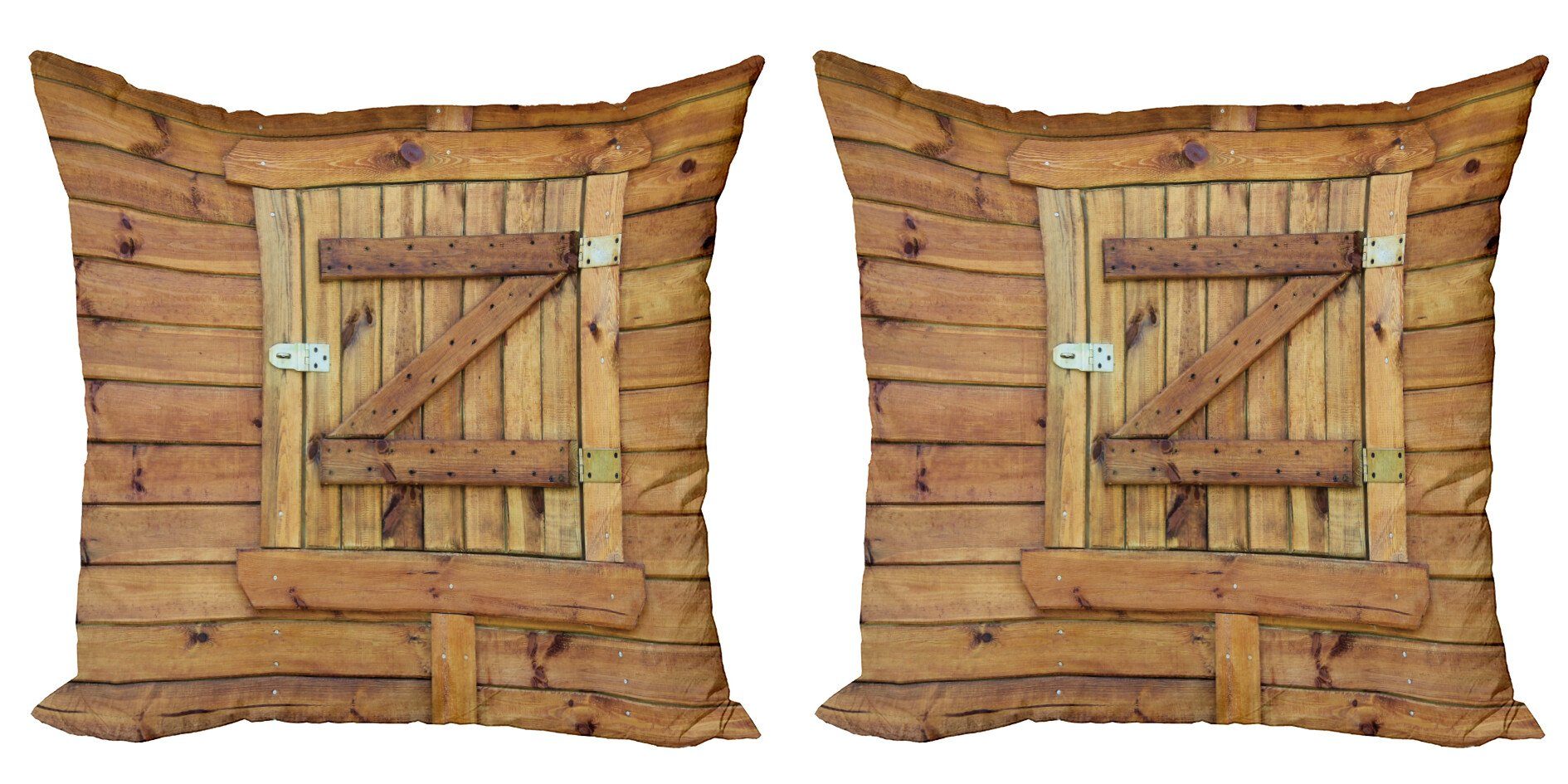 Kissenbezüge Modern Accent Doppelseitiger Digitaldruck, Abakuhaus (2 Stück), Rustikal Grunge Holzfensterläden