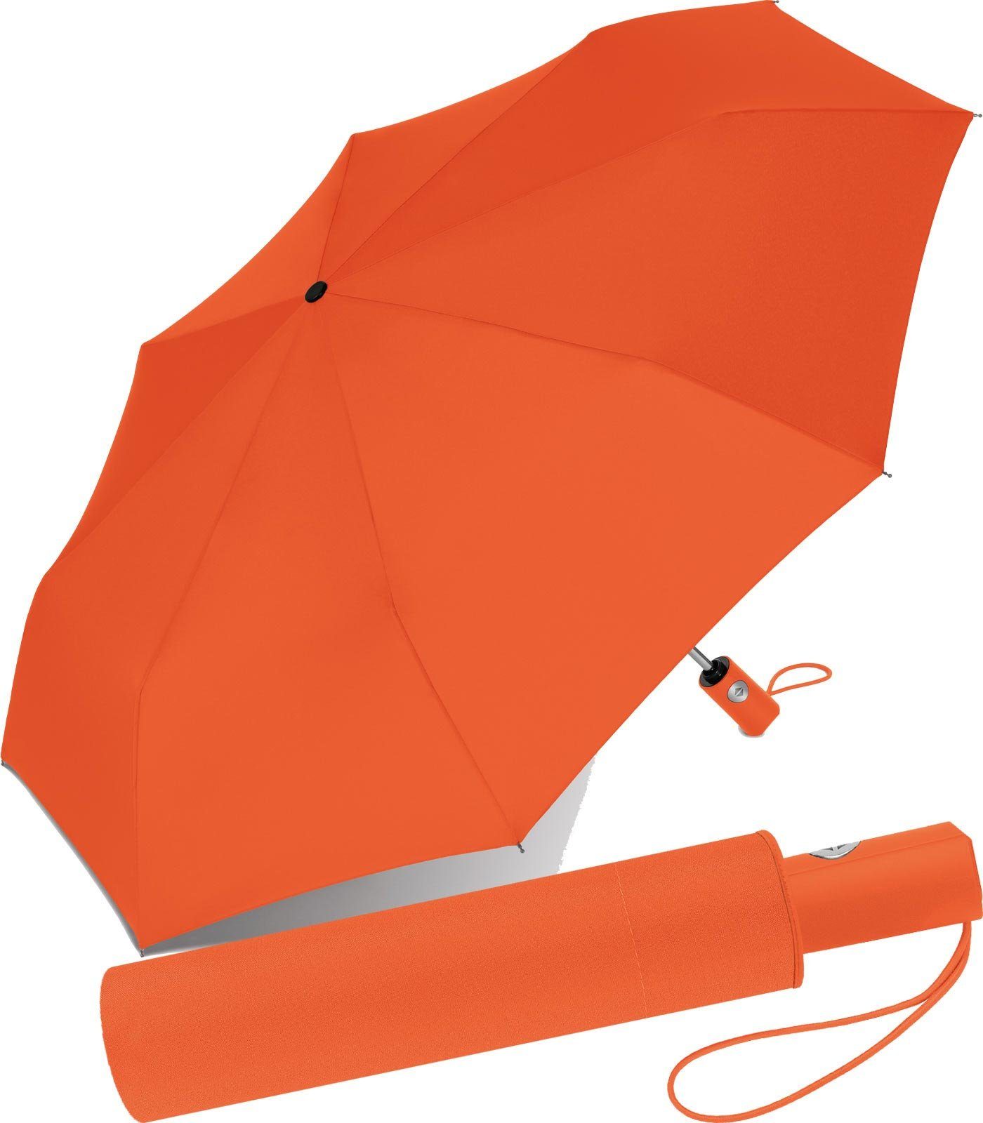 RS-Versand Taschenregenschirm schöner stabiler Regenschirm mit Auf-Zu-Automatik, für Damen und Herren, in vielen modischen Farben orange