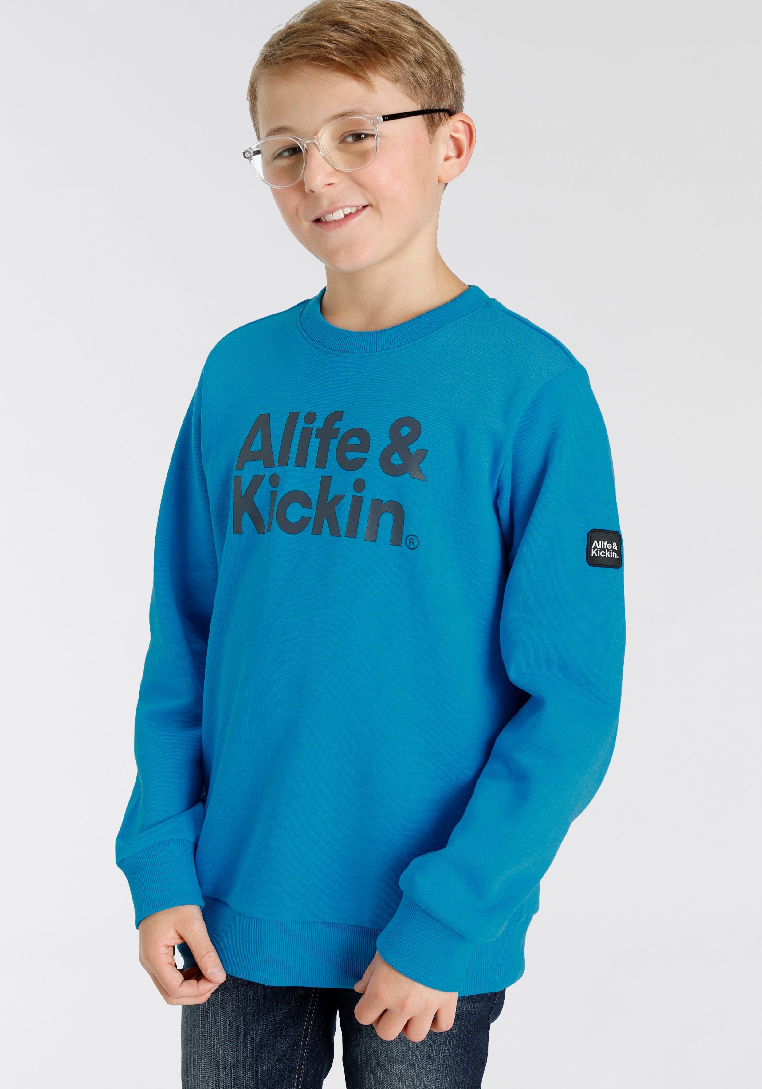 Alife & Kickin Sweatshirt Logo-Print in melierter Qualität