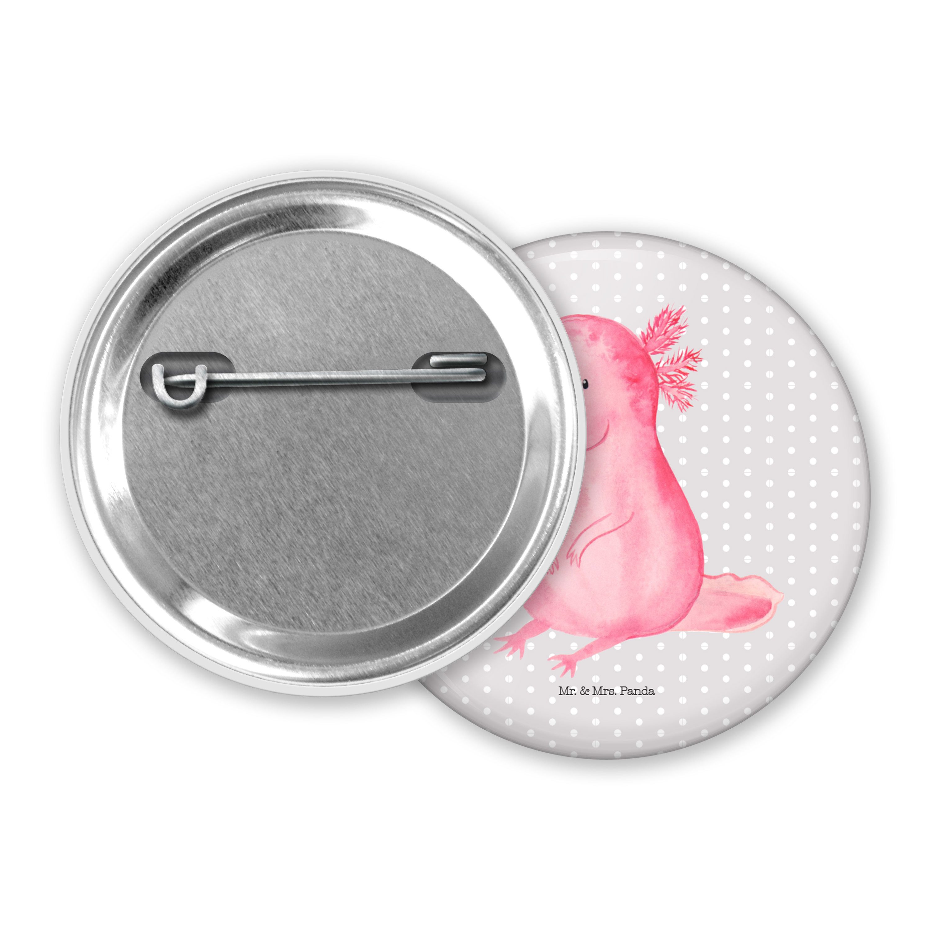 Mr. & Mrs. Panda Anstecknadel Axolotl Niedlich, (Packung), Badge Anstecker Rucksack Pin
