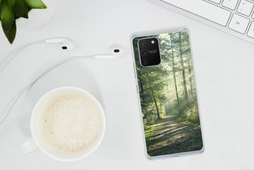 MuchoWow Handyhülle Wald - Weg - Sonne - Bäume - Grün - Natur, Phone Case, Handyhülle Samsung Galaxy S10 Lite, Silikon, Schutzhülle