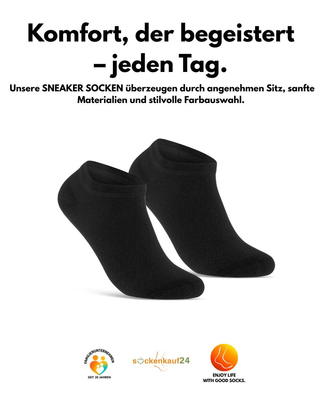 sockenkauf24 Sneakersocken Premium Sneaker Socken Herren & Damen mit Komfortbund ohne Gummidruck (Schwarz, 10-Paar, 47-50) atmungsaktive gekämmte Baumwolle, ohn – Bild 5 von 5