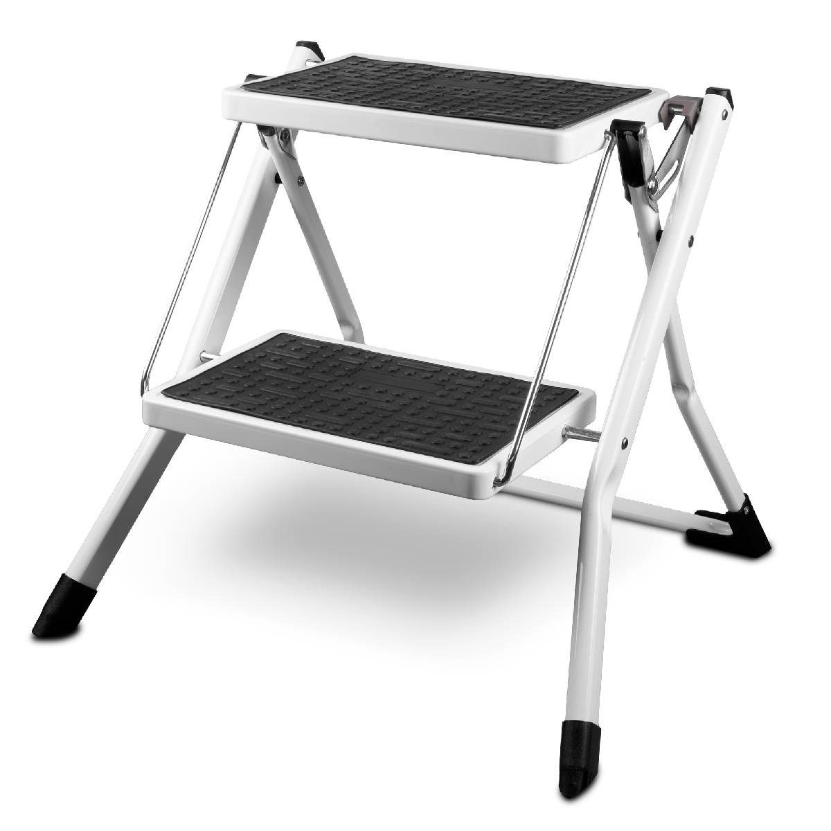 siwitec Trittleiter siwitec Mini Klapptritt aus Stahl - 2-stufig - weiß - GS geprüft (Wahlweise in Weiß oder Anthrazit erhältlich), 2 Stufen