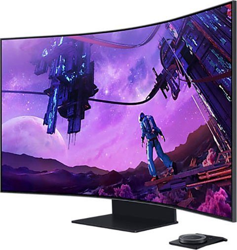 Samsung Odyssey Ark S55BG970NU (138 ms px, 4K HD, VA x Hz, LED) 165 ", Curved-Gaming-LED-Monitor Reaktionszeit, 3840 2160 Ultra cm/55 1