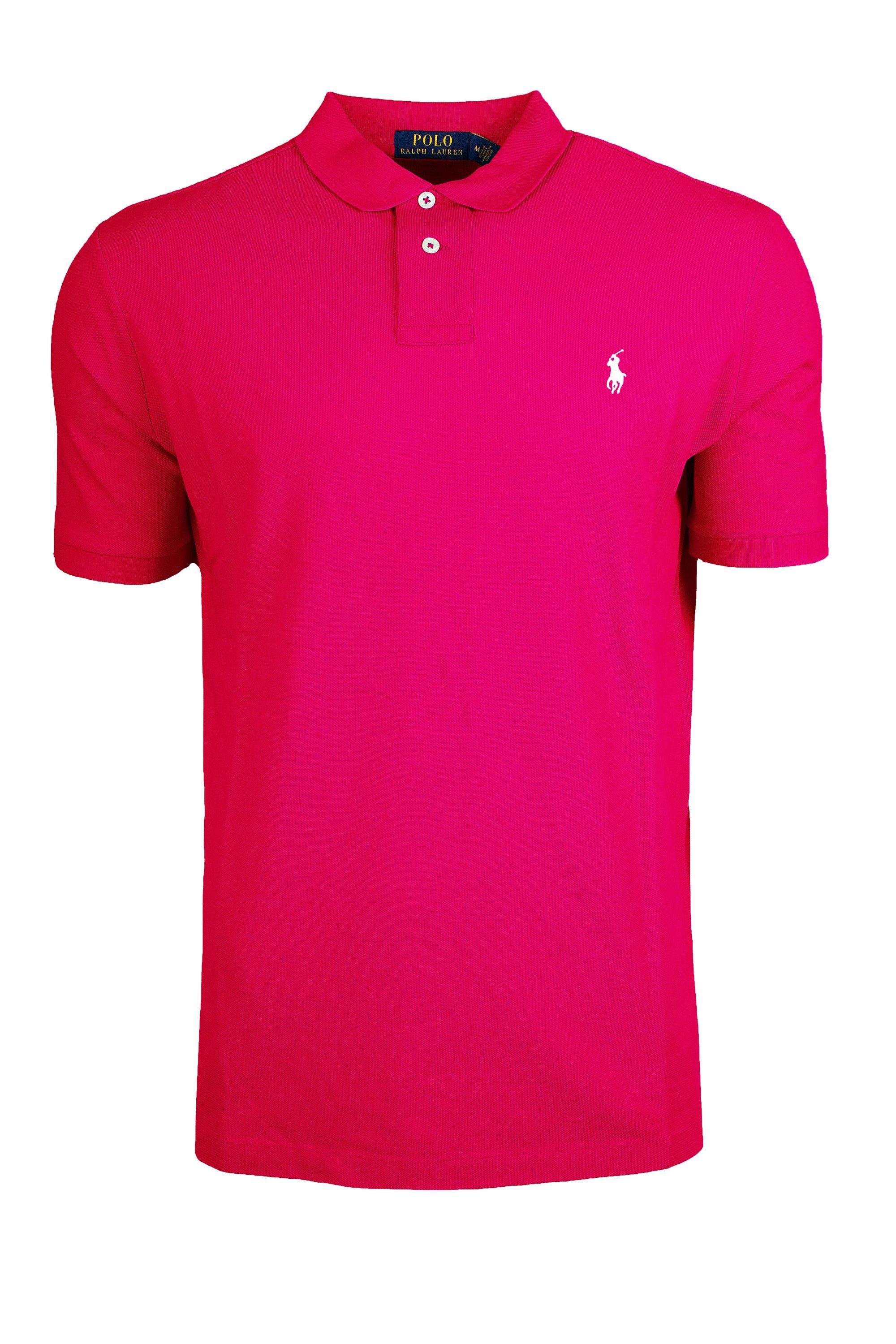 Ralph Lauren Poloshirt Ralph Lauren Herren Poloshirt Herren Classic Fit – Poloshirt Brombeer - Weiß | Poloshirts