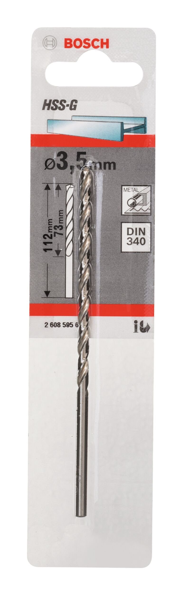 Metallbohrer, HSS-G - - (DIN 340) mm 3,5 1er-Pack 73 x BOSCH x 112