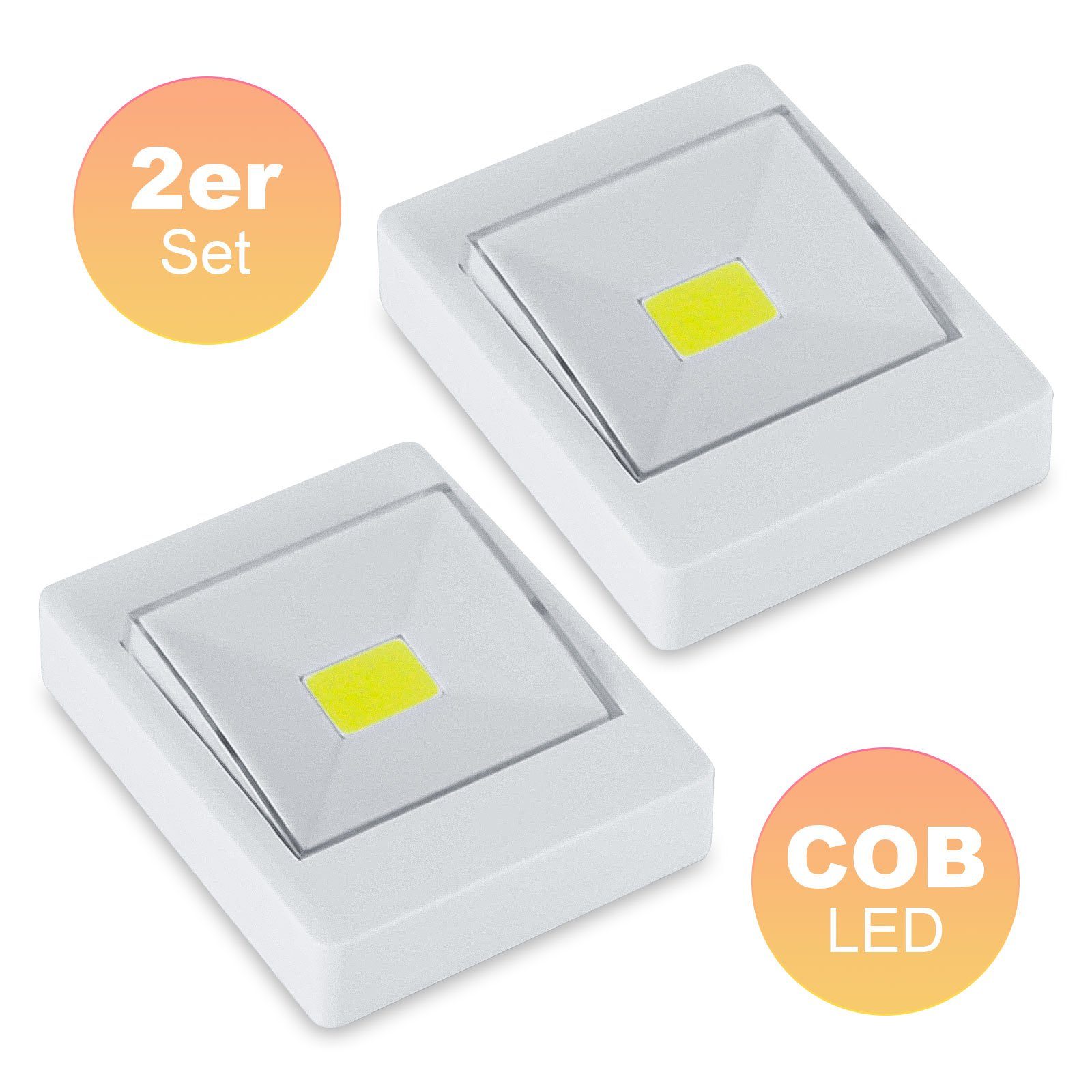 EAXUS LED Unterbauleuchte kabelloser LED Lichtschalter/Klebeleuchte, LED fest integriert, frei montierbar per Klebepad, Magnet oder Schraube