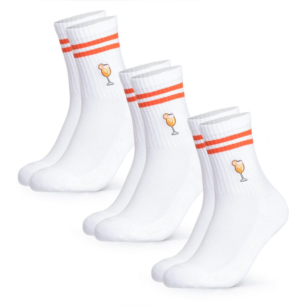 OCCULTO Tennissocken Damen & Herren Motiv Tennissocken 3er Pack (Modell: Summer) (3-Paar)