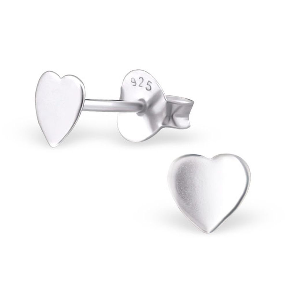 BUNGSA Ohrring-Set Ohrstecker Herz aus 925 Silber Damen (1 Paar (2 Stück), 2-tlg), Ohrschmuck Ohrringe