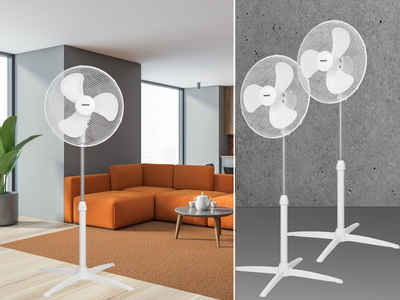 Setpoint Standventilator, 2er SET Design Winderzeuger leise Zimmer Raum-Lüfter Windmaschine Weiß