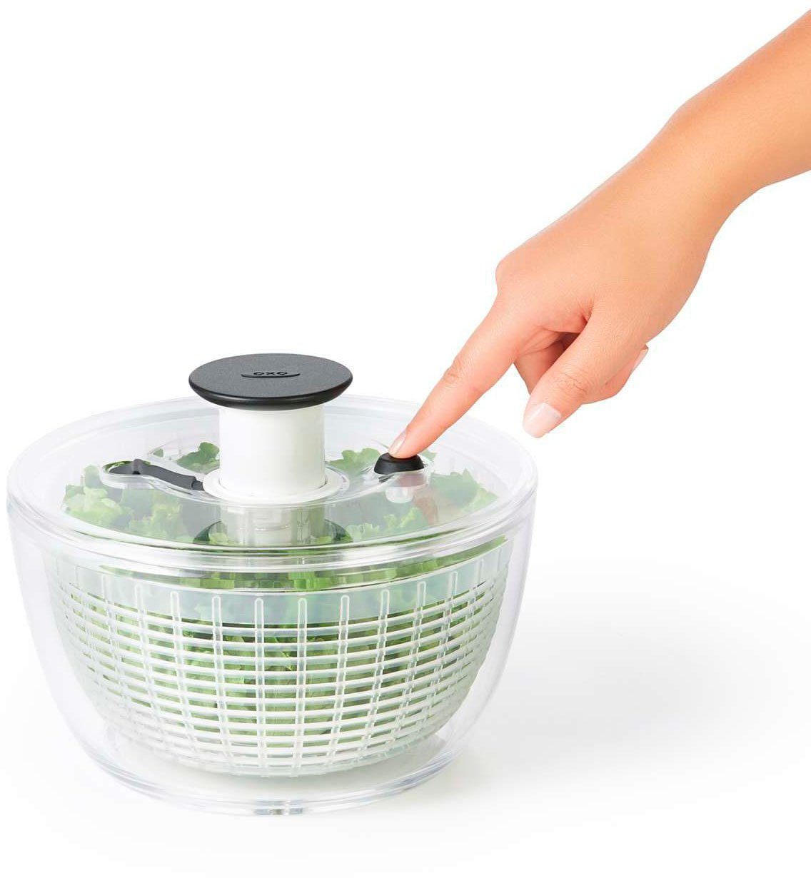 OXO Good Grips Salatschleuder, mit Sieb, Deckel, zum Waschen und Trocknen von Salat und Kräutern