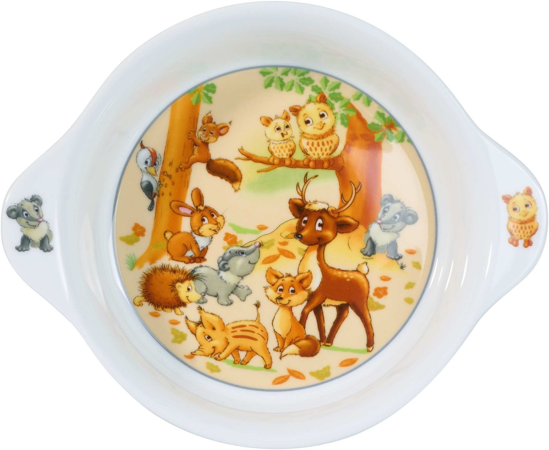 Ritzenhoff & Breker Schale Kinderschale mit Griffen 21,5 cm Waldtiere Design, Porzellan