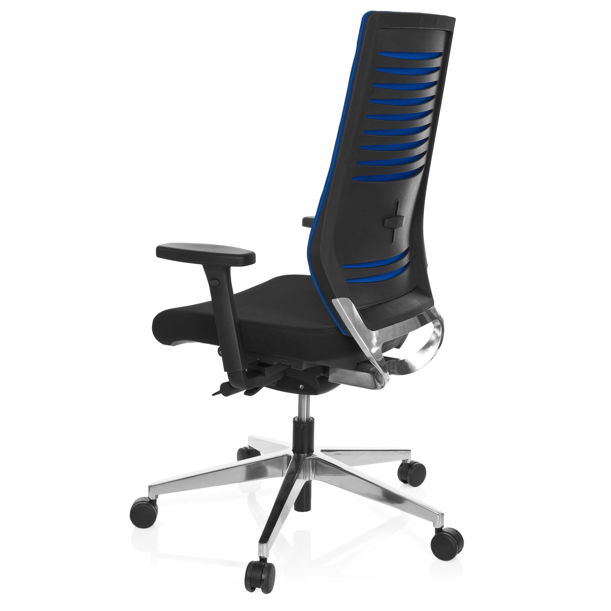 hjh Profi Schwarz/Blau (1 Armlehnen Bürostuhl Drehstuhl mit Schreibtischstuhl OFFICE 700 PRO-TEC ergonomisch Stoff St),