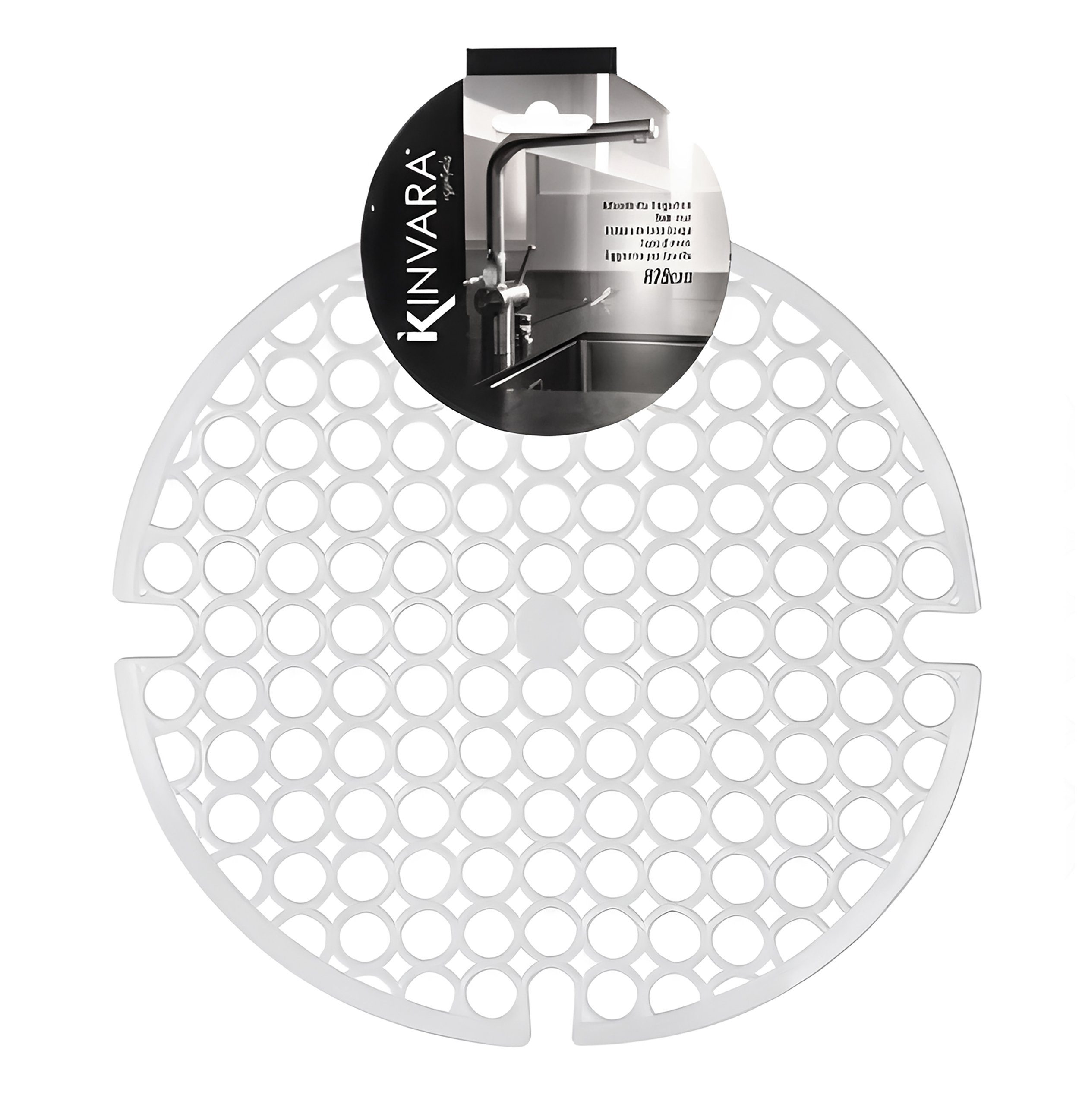 KINVARA Abtropfmatte SPÜLBECKEN EINLAGE Ø29cm rund Spülbeckenmatte Spülmatte 30 (Weiss), Spülbeckeneinlage Abtropfmatte Matte