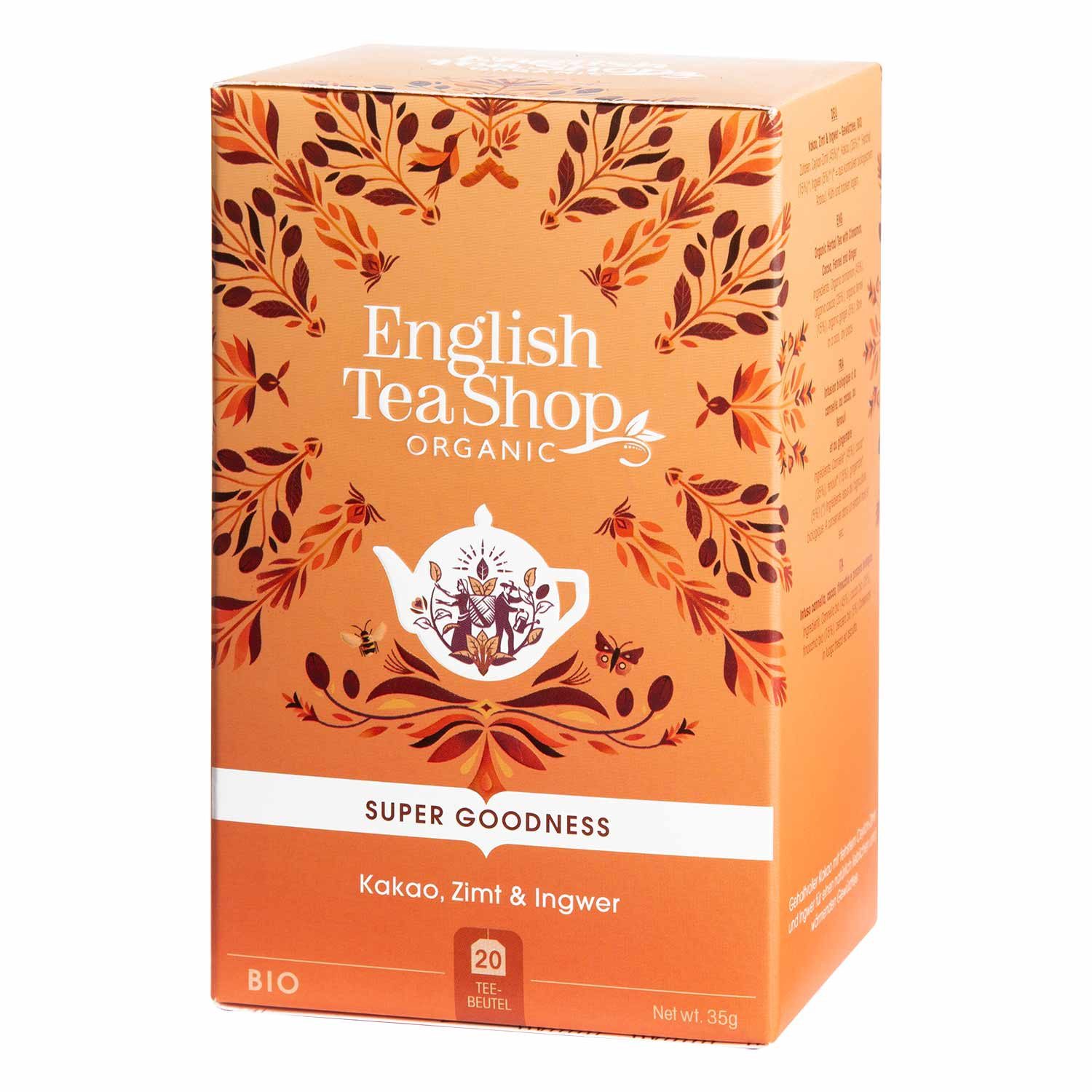 English Tea Shop Tee Kakao, Zimt & Ingwer, BIO, 20 Teebeutel, Sehr aromatisch mit Zimt, Fenchel & Kakao.