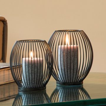 GartenHero Tischkerzenhalter Kerzenhalter Teelichthalter Kerzenständer Windlicht Metall Kerzentablett schwarz