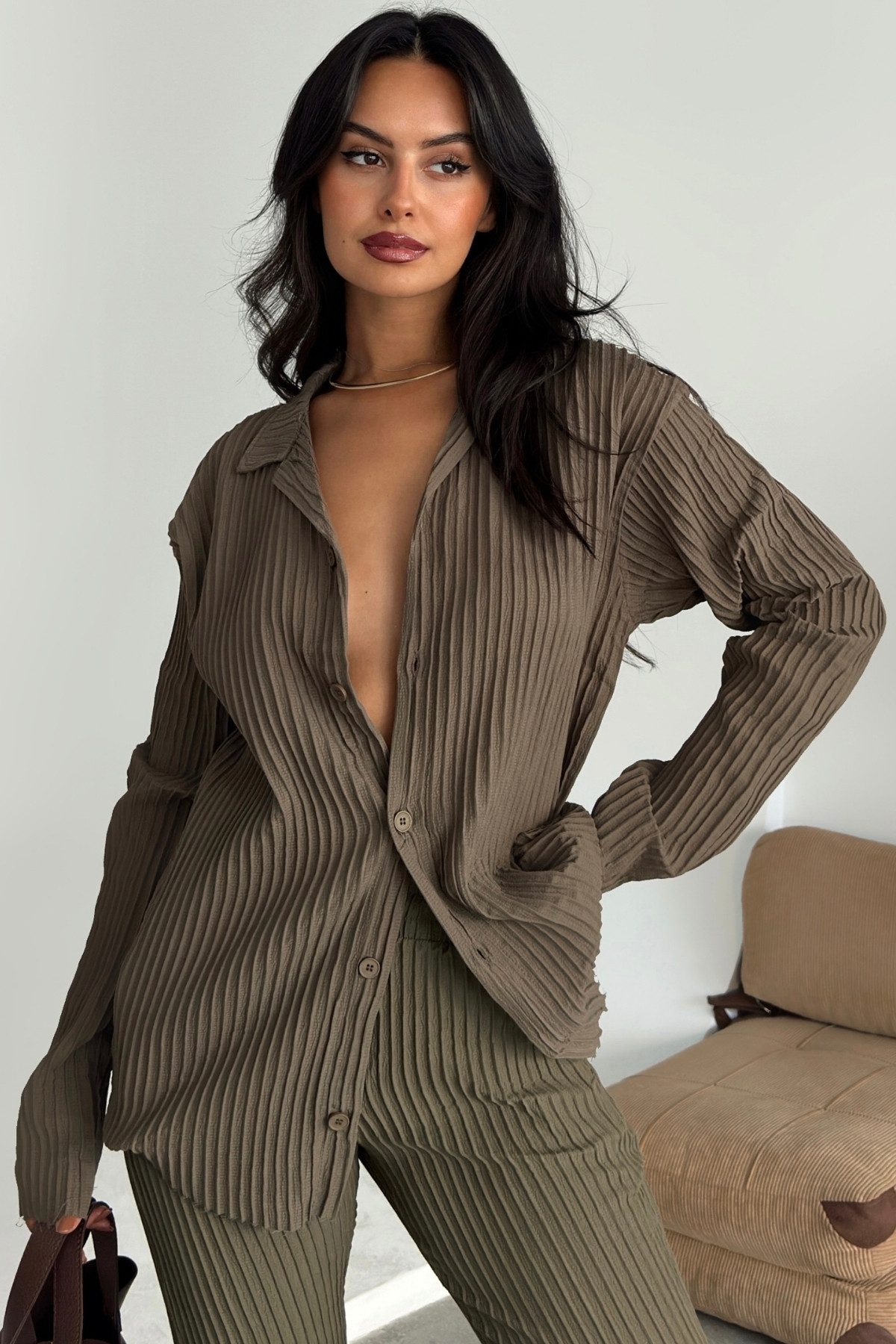 OSSY HOMER Hemdbluse Oversize Basic Hemdbluse günstig online kaufen