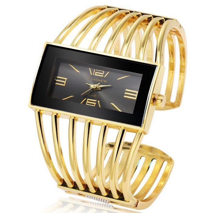 Leway Quarzuhr Elegante Damen Gold rechteckige Uhr Schnalle Damen Business Uhr