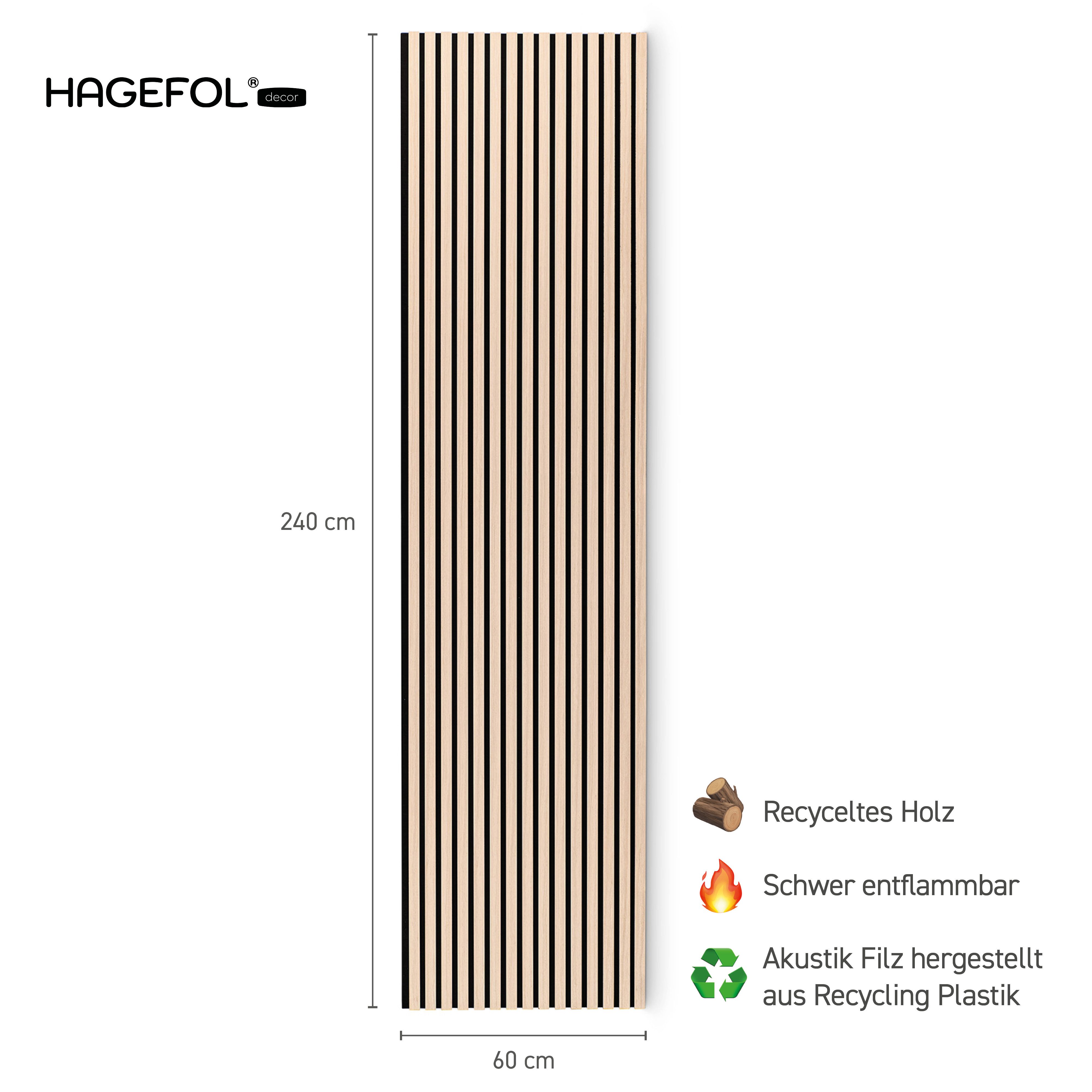 HAGEFOL Wandpaneel Akustikpaneele Holz, 3D Lamellenwand, verschiedene Größe günstig online kaufen