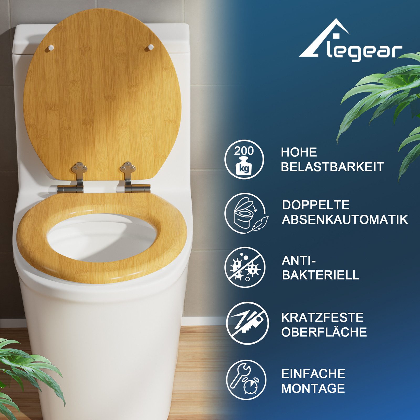 Elegear WC-Sitz runder Toilettendeckel mit Doppelte günstig online kaufen
