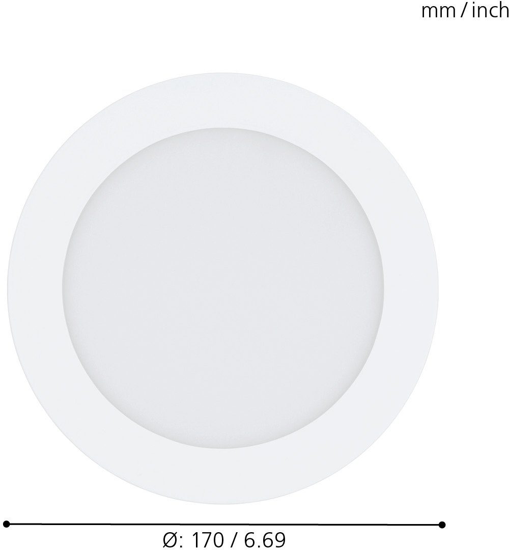 über Neutralweiß, mehrere Warmweiß, CONNECT, LED Farbwechsel, fest BLE, CCT, 5 auf Dimmfunktion, FUEVA-C, Steuerung Jahre EGLO Helligkeitsstufen, Kaltweiß, Herstellergarantie Tageslichtweiß, EGLO + integriert, APP Einbauleuchte fest RGB, Fernbedienung,