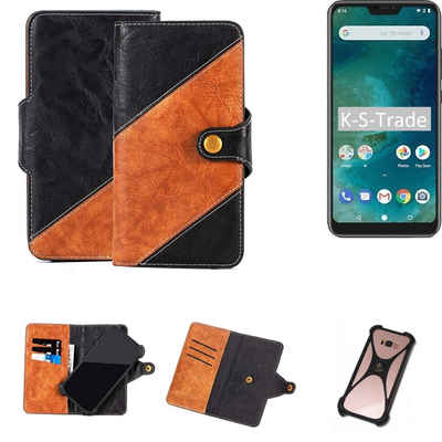 K-S-Trade Handyhülle für Xiaomi Mi A2 Lite, Handyhülle Schutzhülle Bookstyle Case Wallet-Case Handy Cover