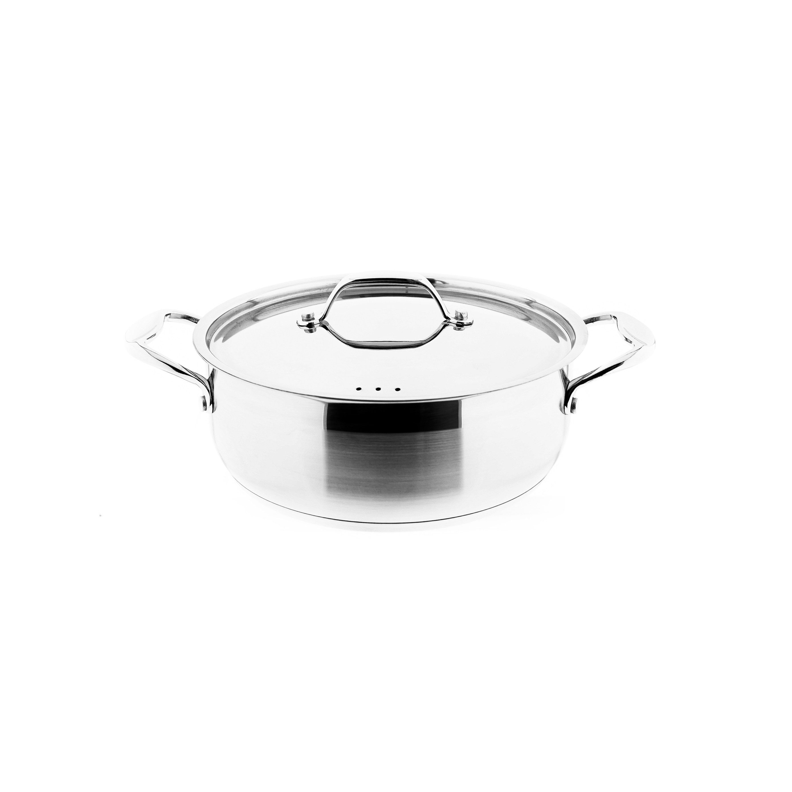 Sunay Kochtopf Gold Series Kochtopf aus hochwertigem Edelstahl mit Deckel Silber