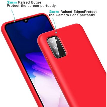 CoolGadget Handyhülle Rot als 2in1 Schutz Cover Set für das Samsung Galaxy A13 5G / A04s 6,5 Zoll, 2x Glas Display Schutz Folie + 1x Case Hülle für Galaxy A13 5G A04s