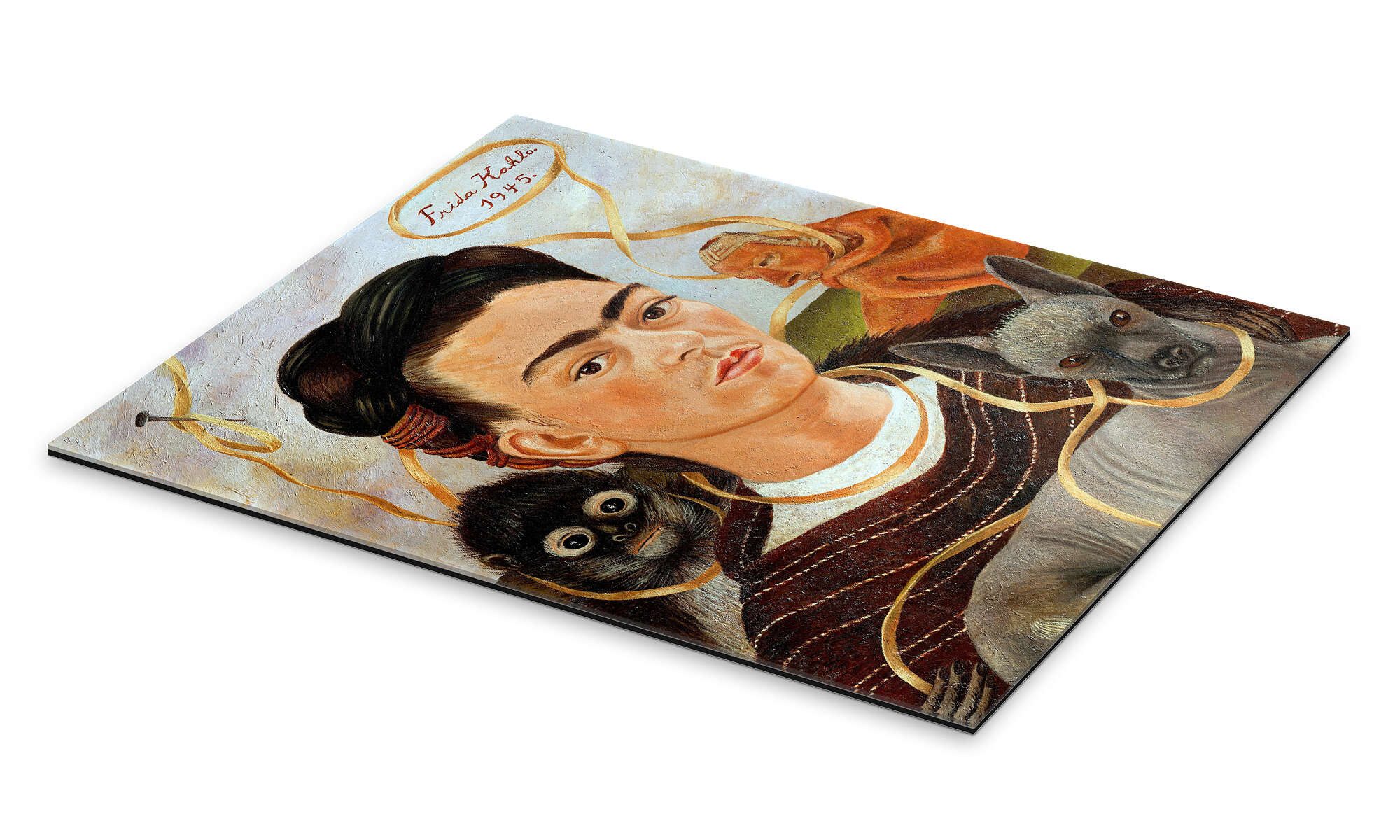 Posterlounge Wandbild Selbstbildnis mit Äffchen, 1945, Frida Kahlo, erhältlich als Poster, Leinwandbild, Wandsticker oder Acrylglasbild