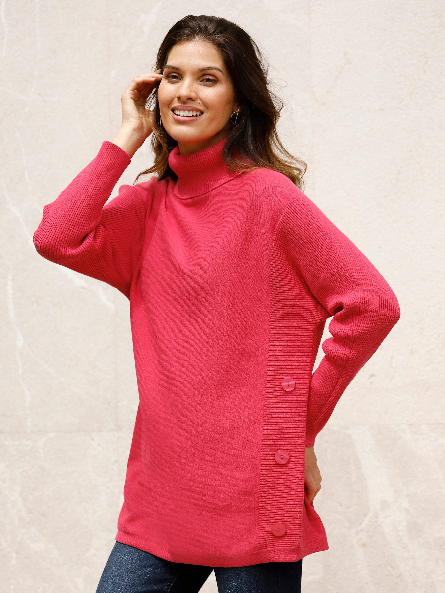 Sieh an! Strickpullover Langarm-Pullover .