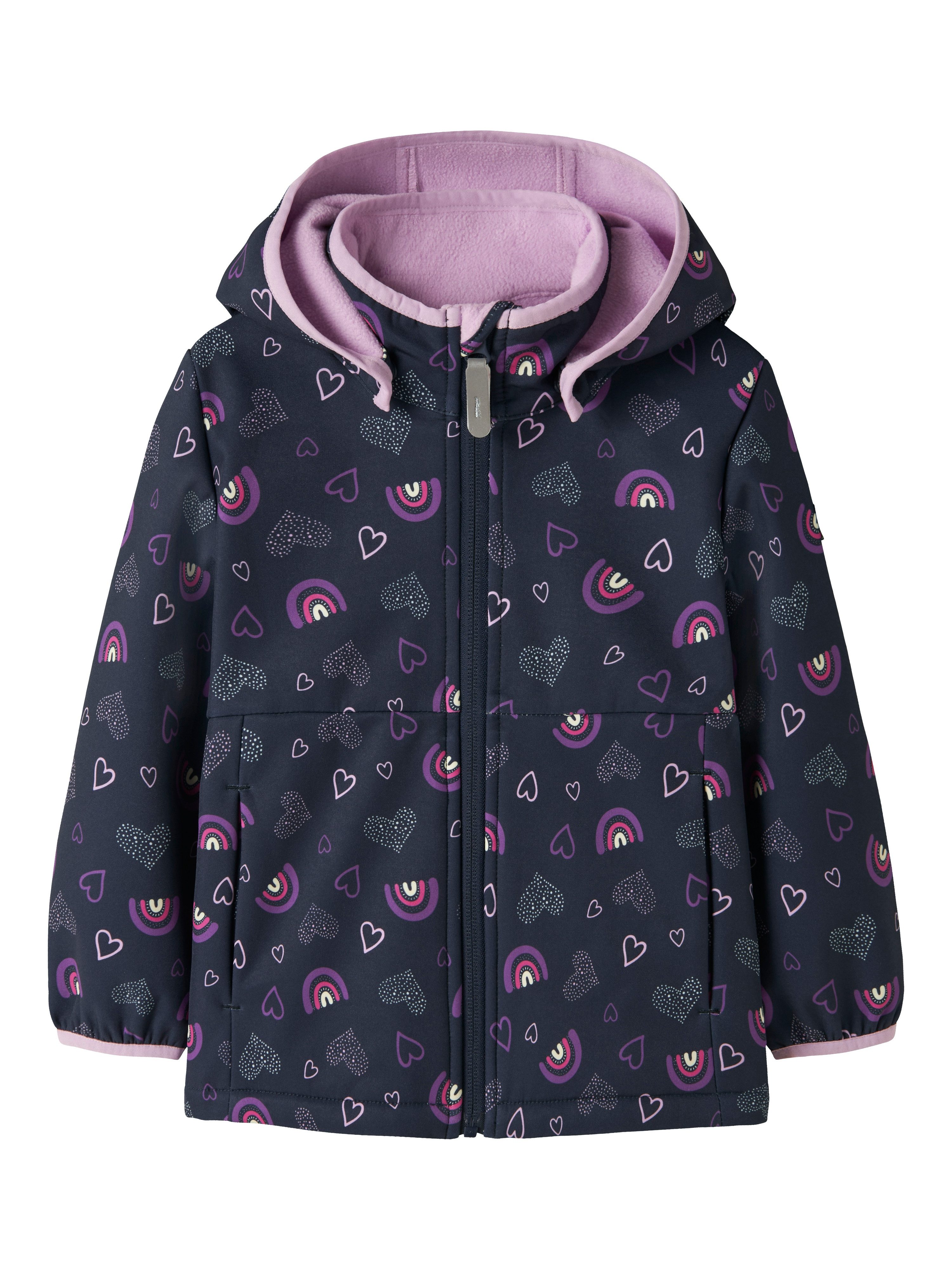 Name It Softshelljacke NMFMALTA05 SOFTSHELL JACKET AOP FO1 Materialmix, wasserdicht, winddicht