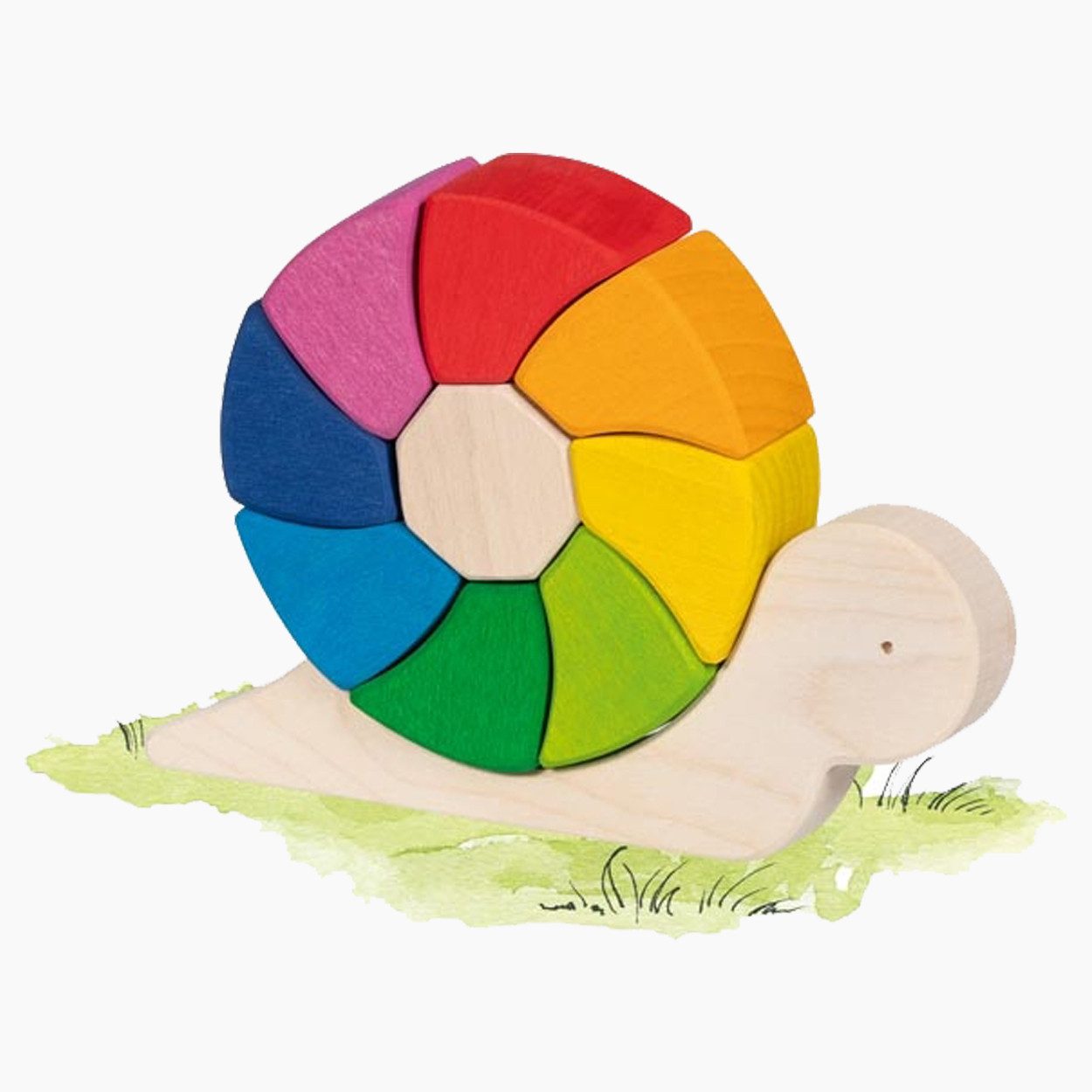 goki Bausteine Kecke Schnirkelschnecke Pauline Spielbausteine, (packung, 6 St., spar set), Viele Ergänzungsmöglichgkeiten