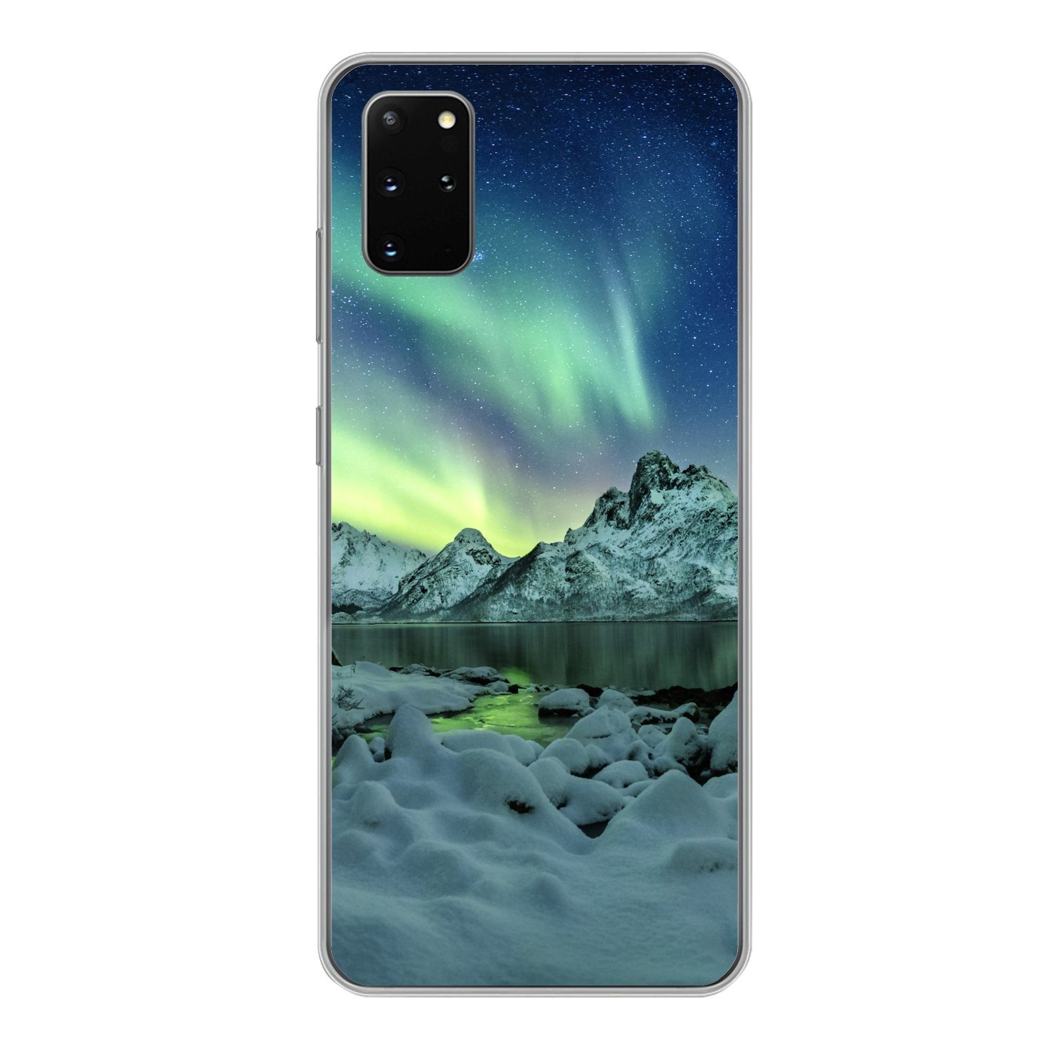MuchoWow Handyhülle für Samsung Galaxy S20 Plus Meer - Eis - Nordlicht - Winter - Natur, Phone Case, Silikon, Schutzhülle Dünn