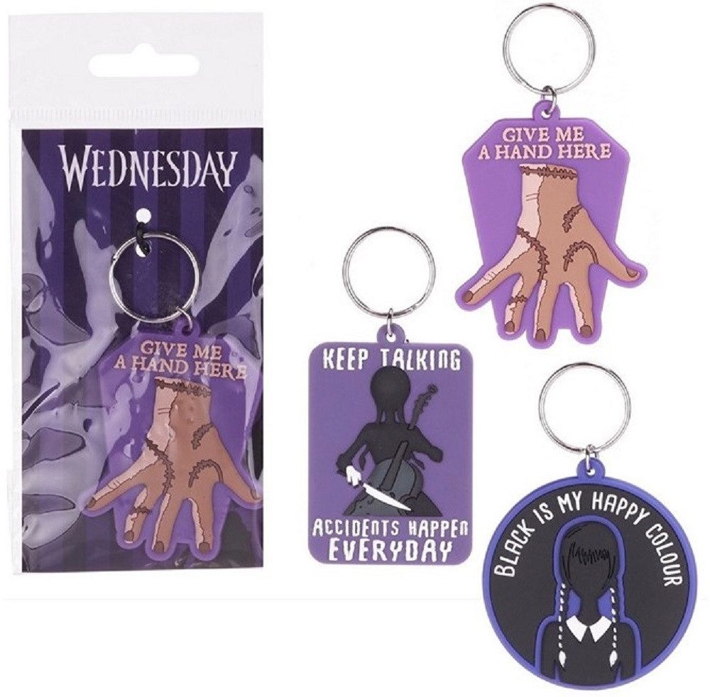 PYRAMID Schlüsselanhänger Schlüsselanhänger 6cm Kinder Anhänger keychain Wednesday Hand, Wednesday Wednes Adams family Familie