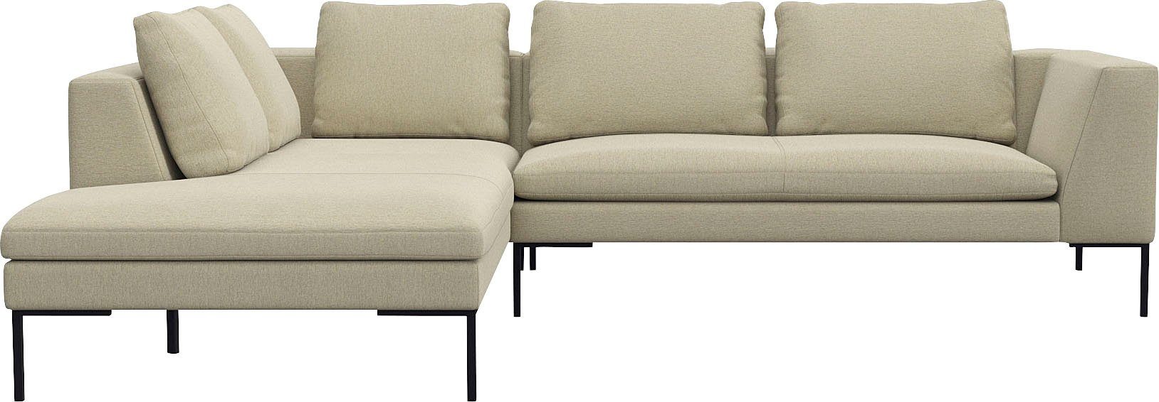 FLEXLUX Ecksofa Loano, superbequemer Sitzkomfort durch Kaltschaum im Sitz, modernes Sofa, frei im Raum stellbar, lose Kissen, L-Form