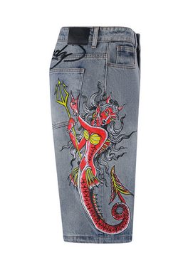 Ed Hardy Shorts Short Jeans Ed Hardy Devil Mermaid Denim, G XXL