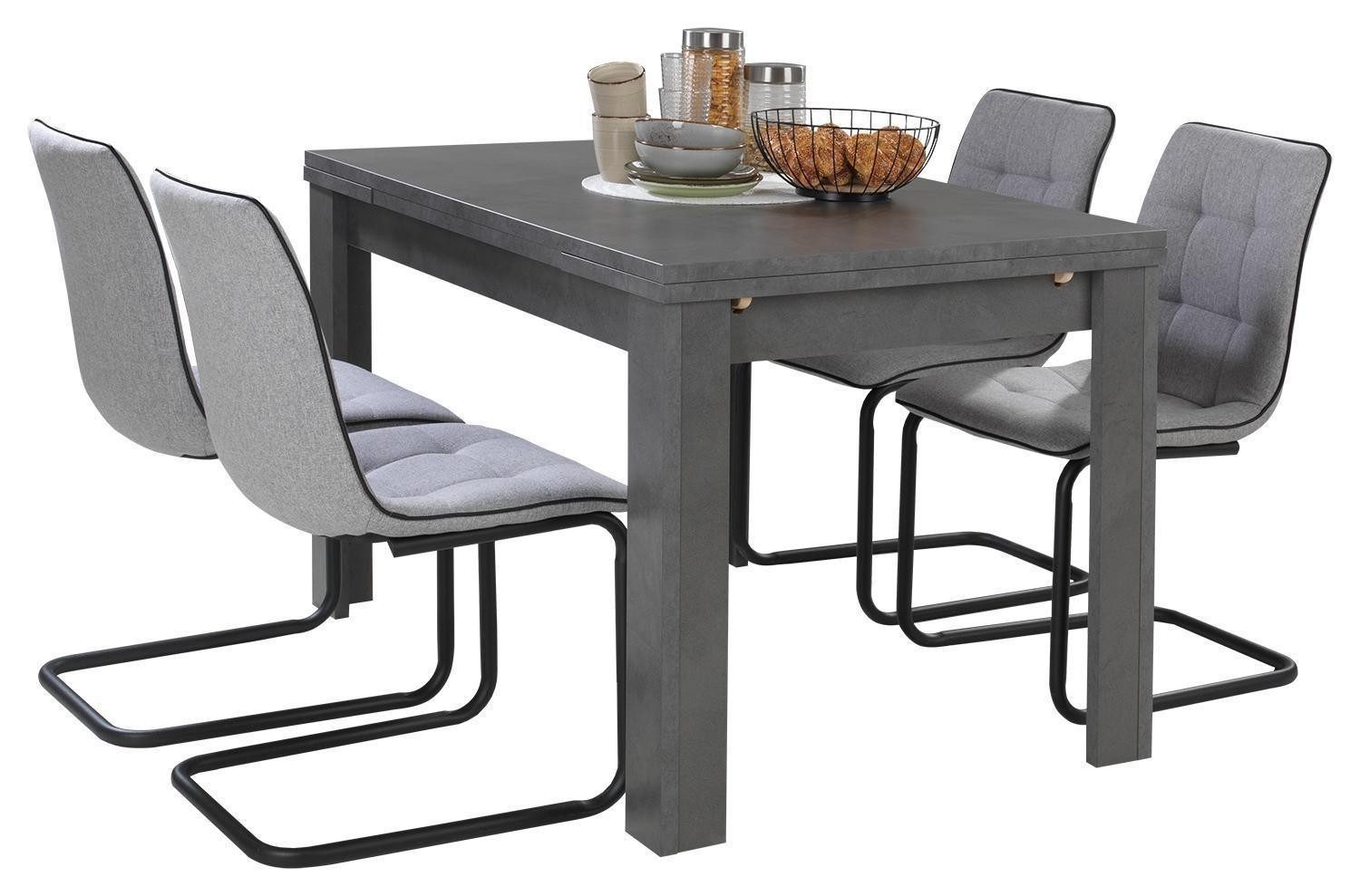 Mäusbacher Esstisch MONZI, ausziehbar, Graphitdekor, 120 - 176 x 80 cm günstig online kaufen