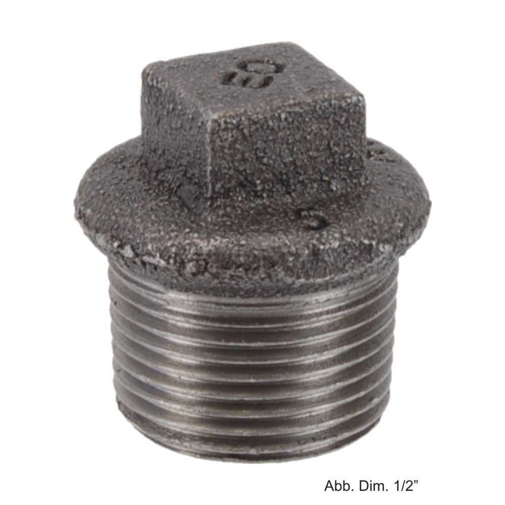 Atusa Wasserrohr Stopfen mit Rand schwarz, Nr. 290, 1 1/2"