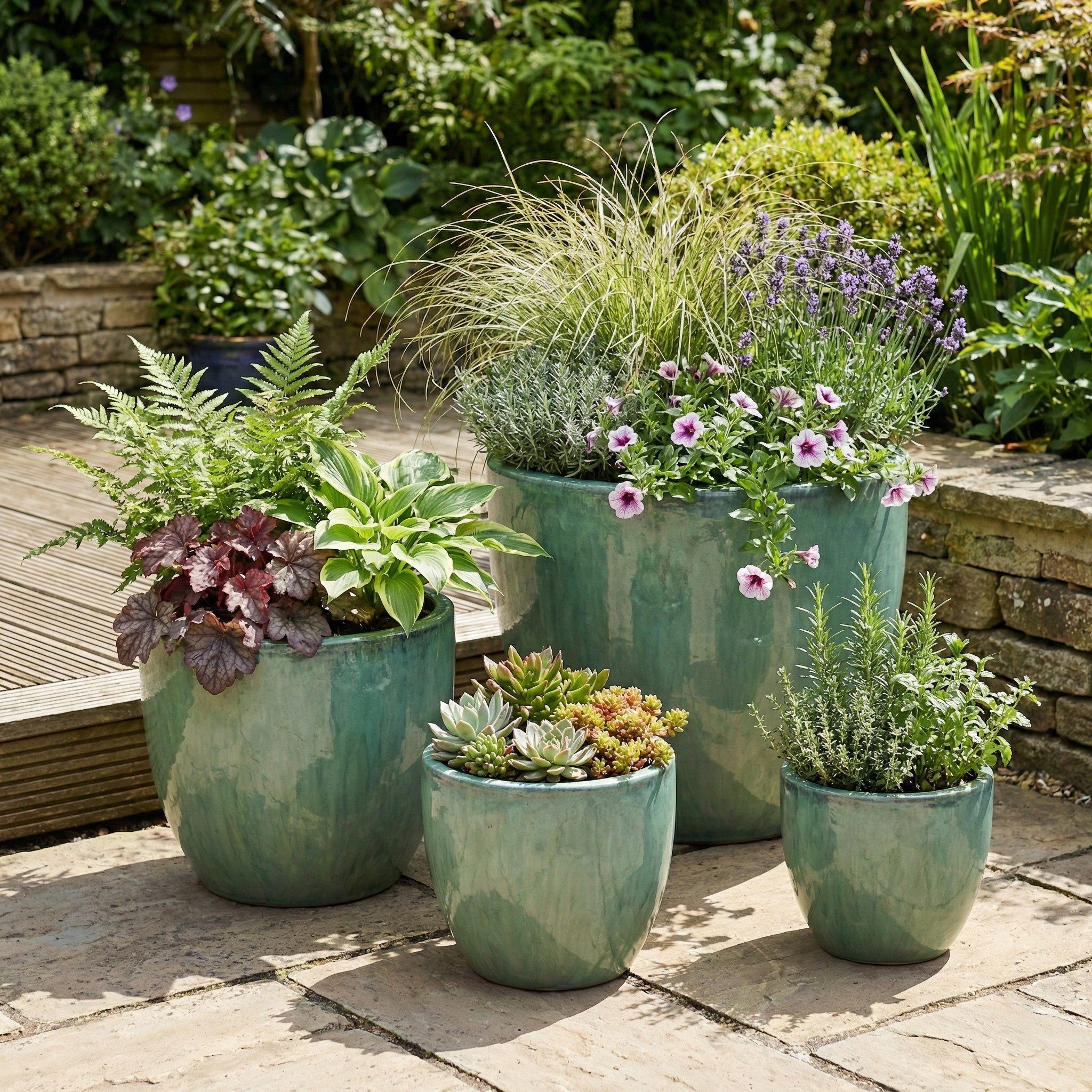 Teramico Blumentopf Pflanzgefäß "Egg Pot" Grün – Ø 21 bis 48 cm – Glasiertes Steinzeug (1 St), Frostfest, UV-Fest