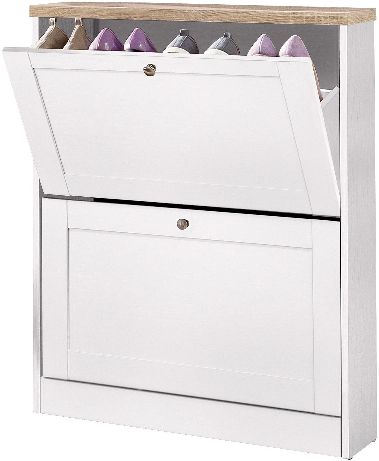 Home affaire Schuhschrank Heide Breite 70 cm, mit 2 Klappen und Facettenfro günstig online kaufen