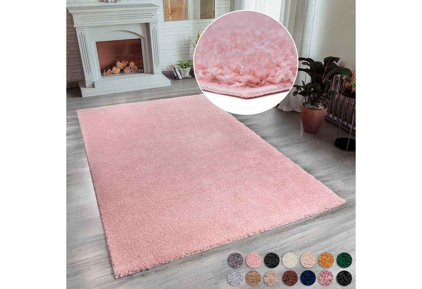 OTTO home Hochflor-Teppich Viva Shaggy, in Standard- und Premium-Qualität, 30 mm oder 45 mm Höhe, rechteckig, Uni Farben, einfarbig, weich, kuschelig, Läufer, Kundenliebling