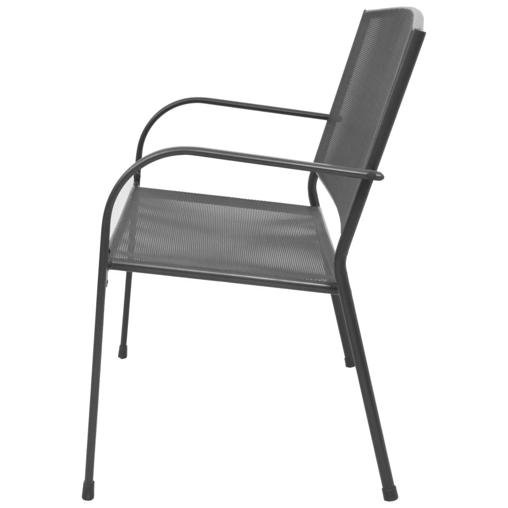 vidaXL Gartenbank Gartenbank 108 cm Stahl und Drahtgitter Anthrazit