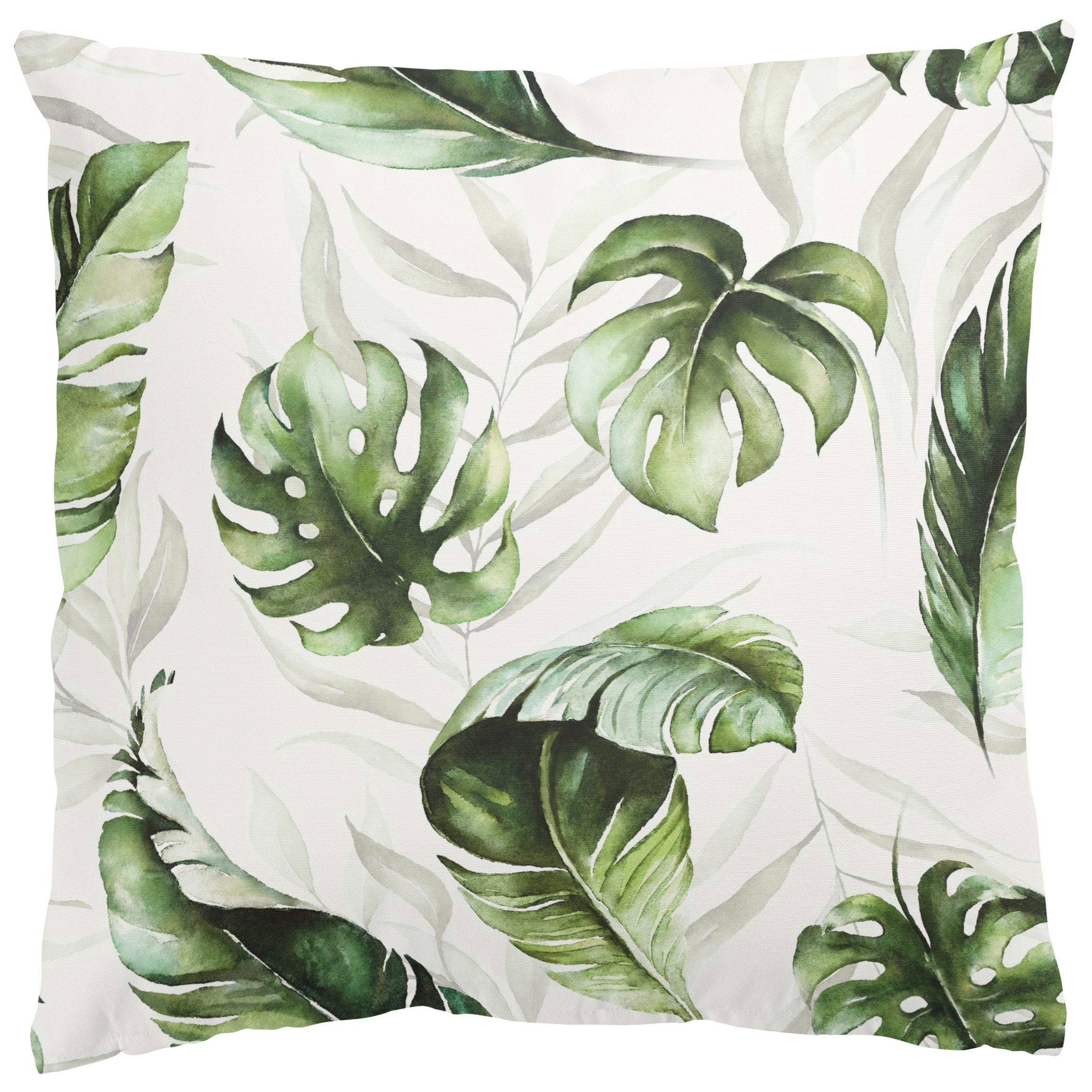 Bilderdepot24 Dekokissen drinnen / draußen Kissenhülle grün originell, Bezug Aquarell mit / ohne Füllung Zierkissen Outdoor Sofa Bett