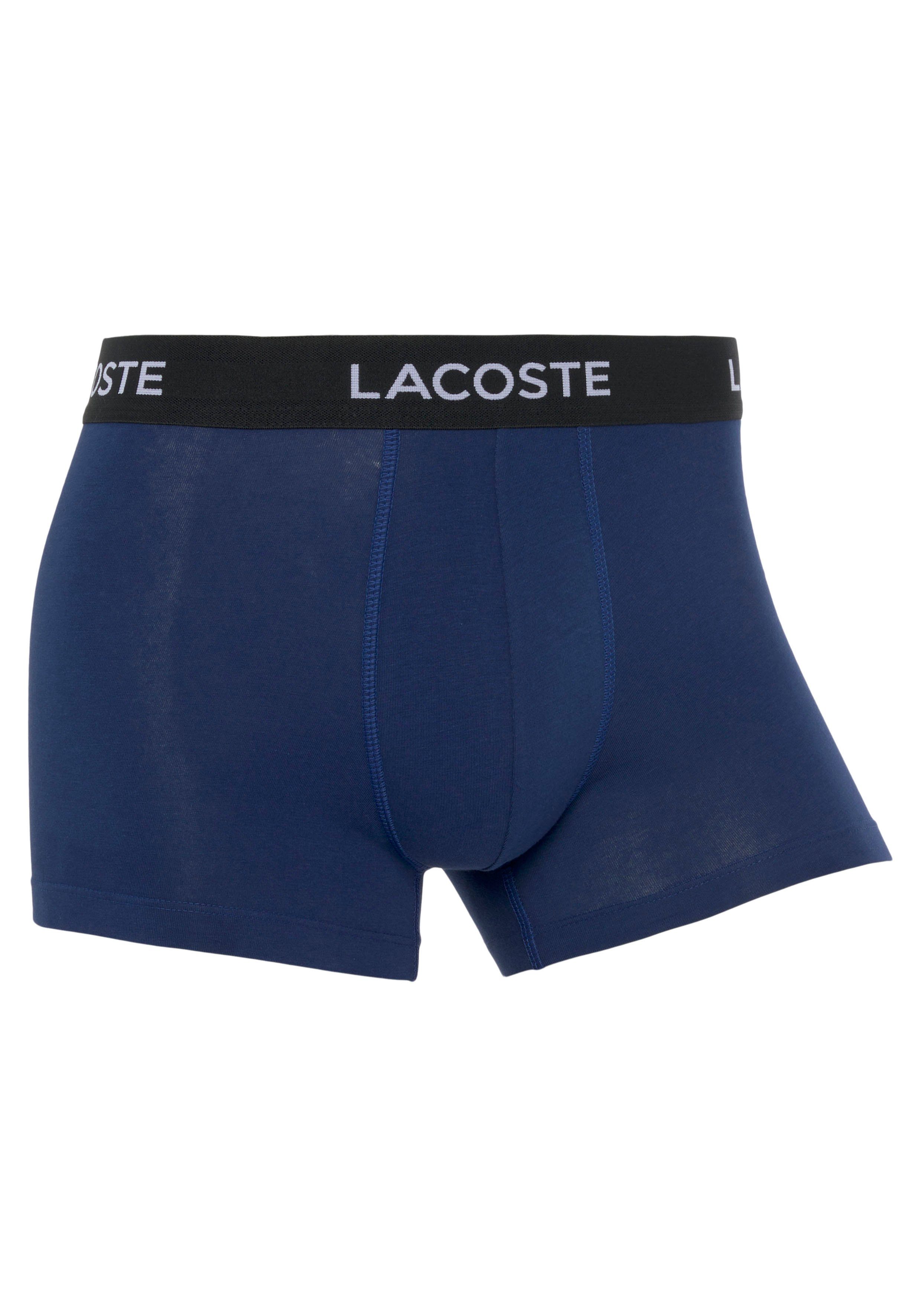 Bund 3er-Pack) blau/ mit Lacoste-Schriftzug 3-St., am navy/ (Packung, Boxershorts hellblau Lacoste