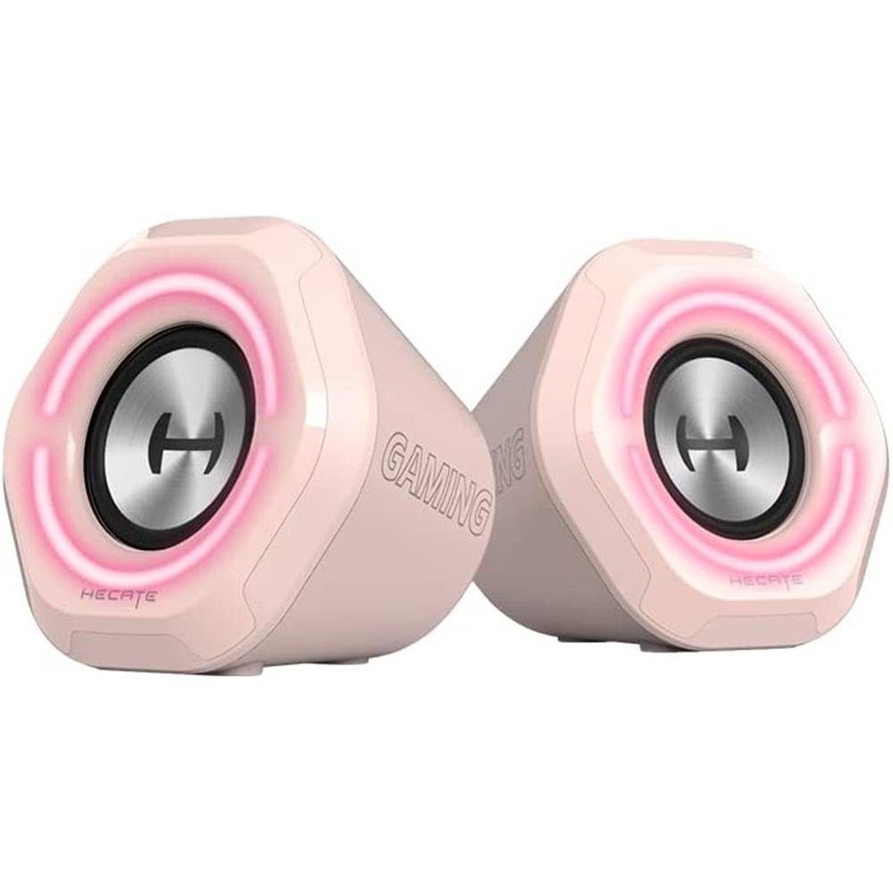 Edifier® G1000 Stereo Gaming-Lautsprecher (Bluetooth, 5 W, RGB Lighting, Inline Remote) Pink