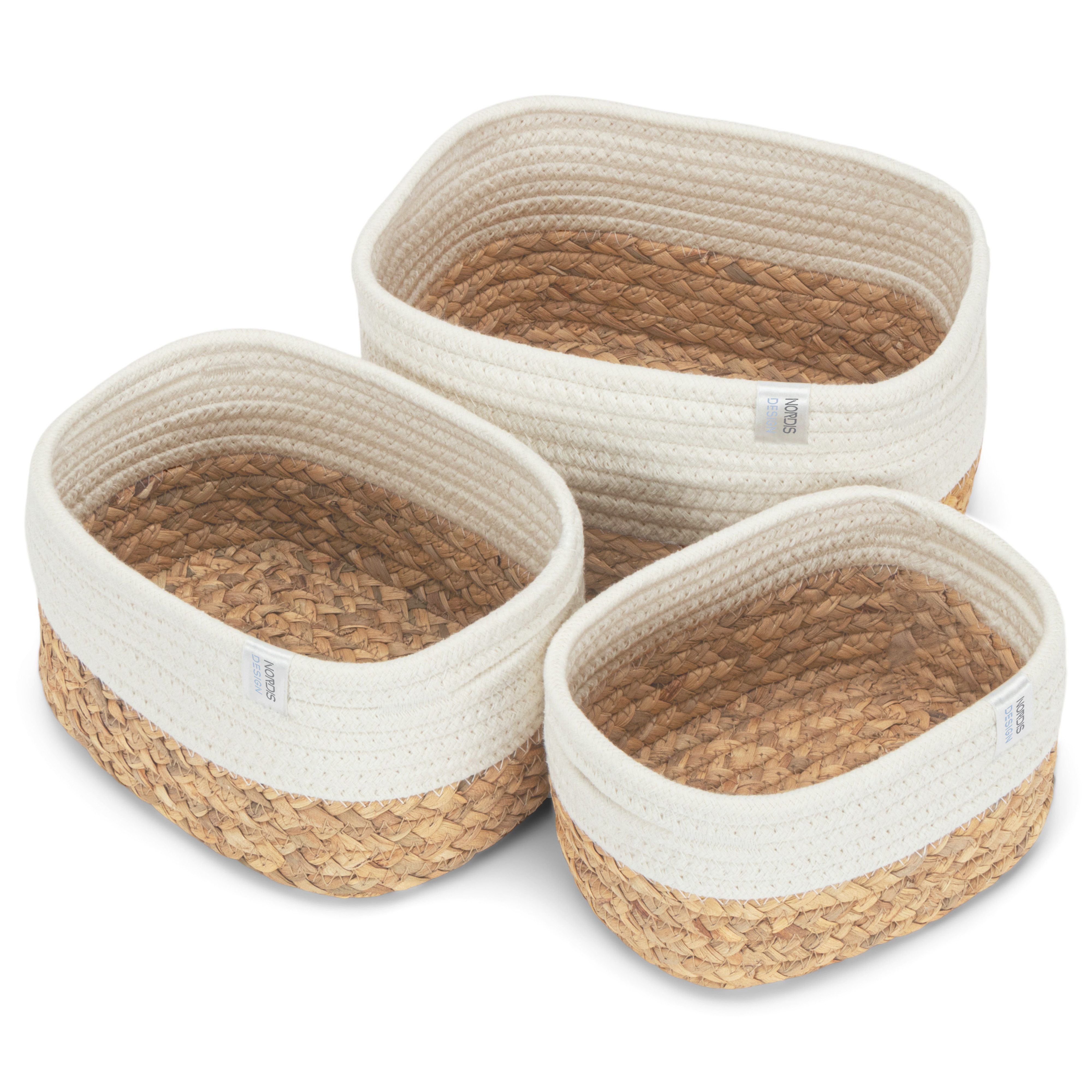 NORDIS DESIGN Aufbewahrungskorb Set "Alea" aus natürlicher Baumwolle und Wa günstig online kaufen