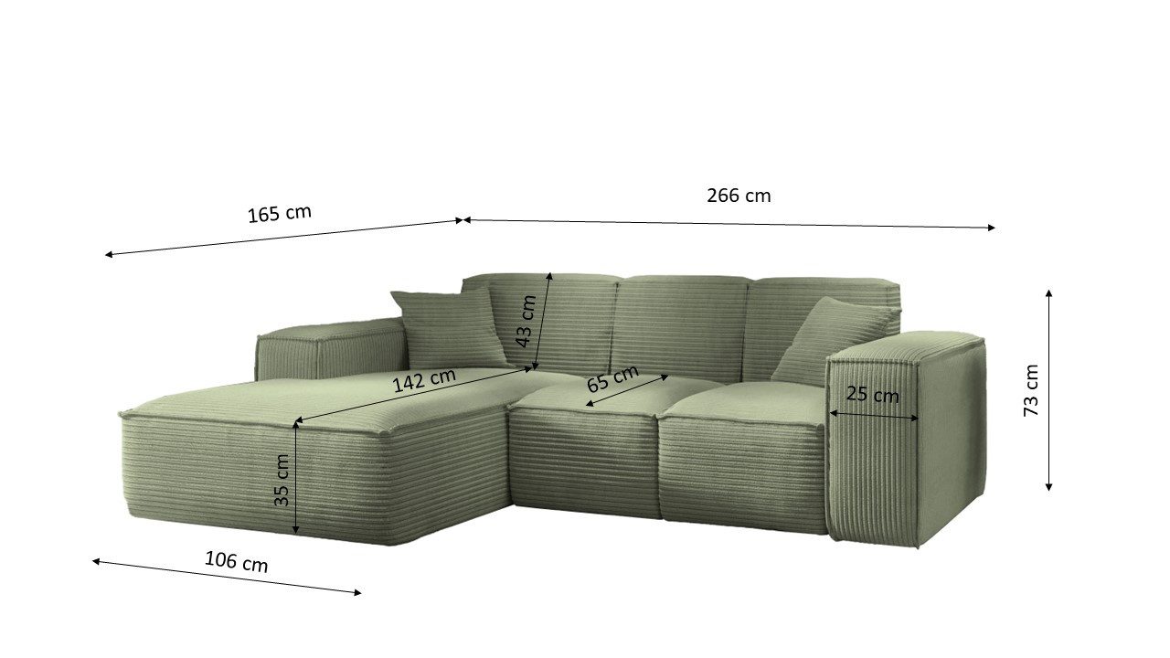 Kaiser Möbel Ecksofa Eckcouch SIENA L-Form, Stoff Poso/Salvador/Maloy/Artic günstig online kaufen