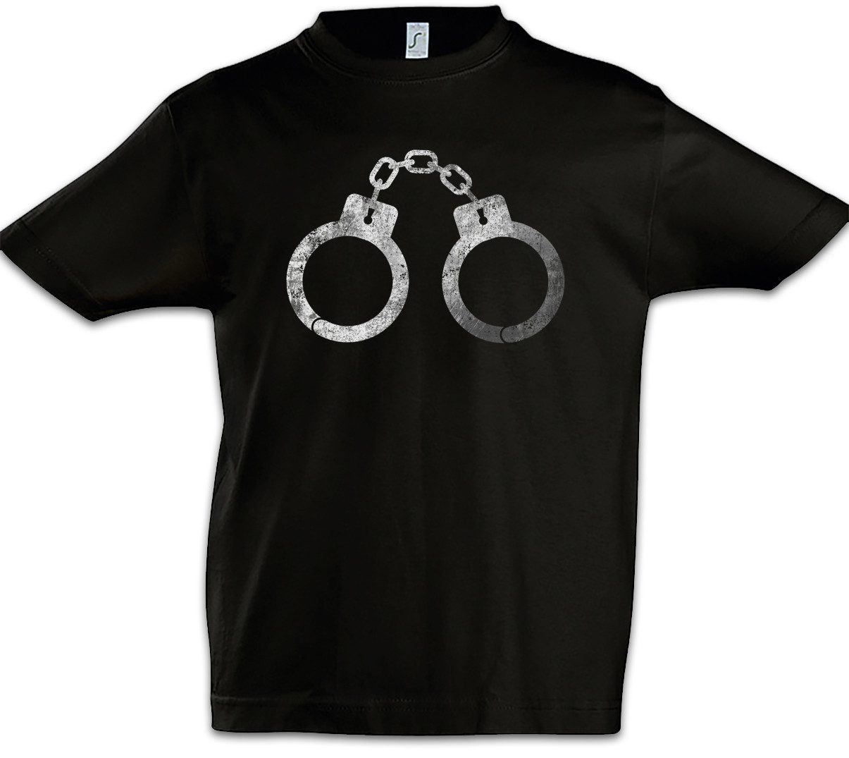Urban Backwoods Print-Shirt Handcuffs Kinder T-Shirt Handschellen Polizei Criminal Gangster Police (1-tlg) Cuffs Bondage Gothic Punk